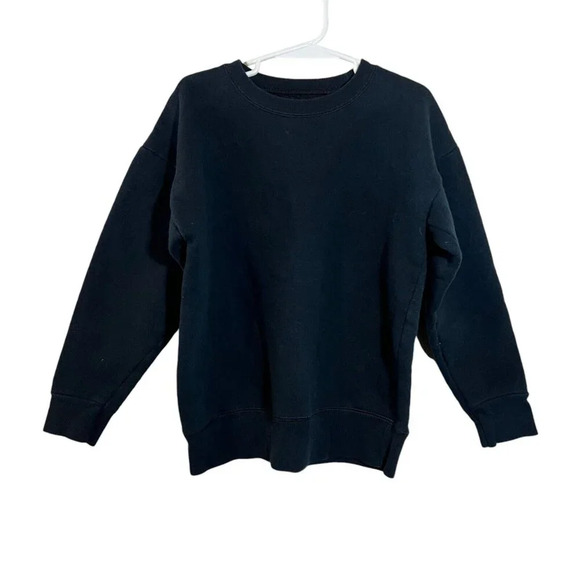 Hanes Soft Sweats Kids Crewneck Pullover Black Sweatshirt Size Small Plain Basic - Picture 1 of 3